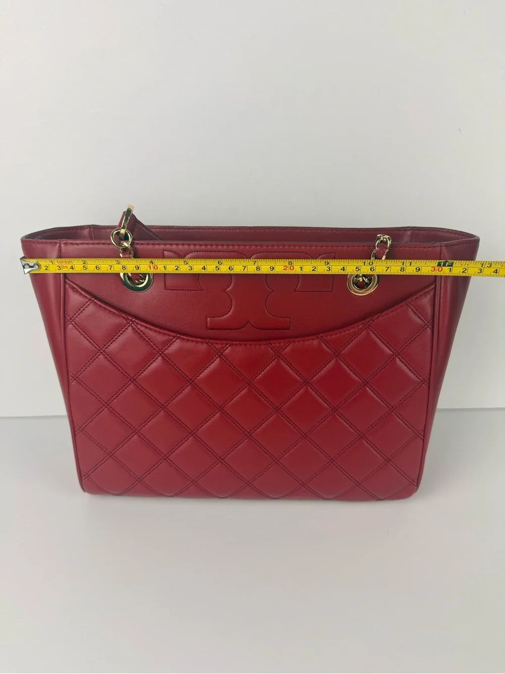 Tory Burch Savannah Small Flat Tote Redstone Red Gold Hardware $498